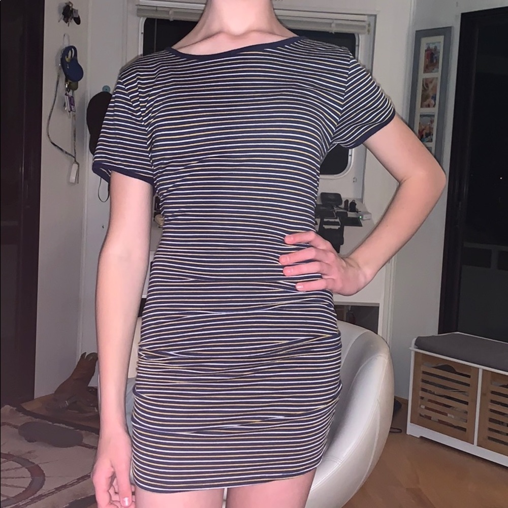 striped midi dress